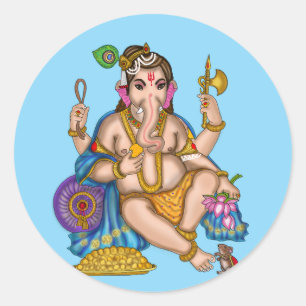 Sticker met kind Ganesha 