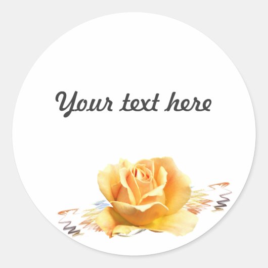 Sticker met kleine gele roos (Voorkant)