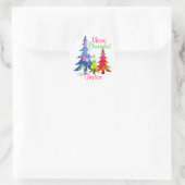 Sticker met kleurrijke kerstbomen (Tas)