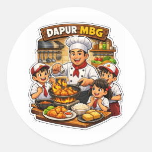 Sticker met kok die kookt Cute kookontwerp