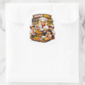 Sticker met kok die kookt Cute kookontwerp (Tas)