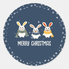 Sticker met konijntjes die sjaals dragen