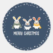 Sticker met konijntjes die sjaals dragen (Voorkant)