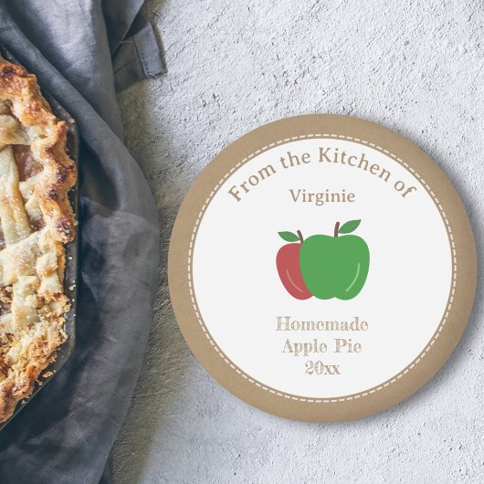 Sticker met label voor rustieke appeltaart