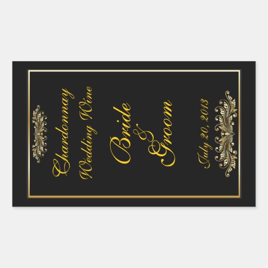 Sticker met label voor zwarte en goudweddenschappe (Voorkant)