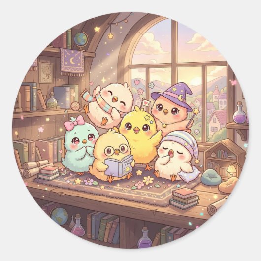 Sticker met Magische Kuikens (Voorkant)