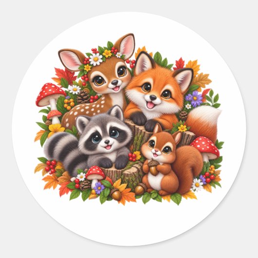 Sticker met Malse Bosdieren (Voorkant)