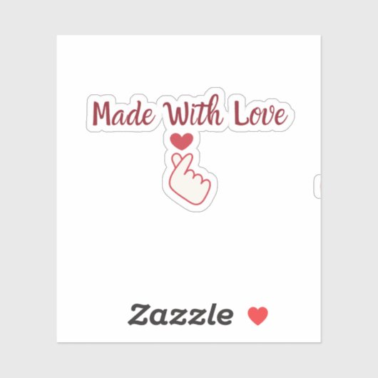 Sticker Met 'Met Liefde Gemaakt' Vierkant (Vel)