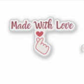 Sticker Met 'Met Liefde Gemaakt' Vierkant (Voorkant)