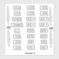 Sticker met nette lettertypografie voor keukenopsl