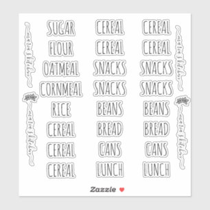 Sticker met nette lettertypografie voor keukenopsl