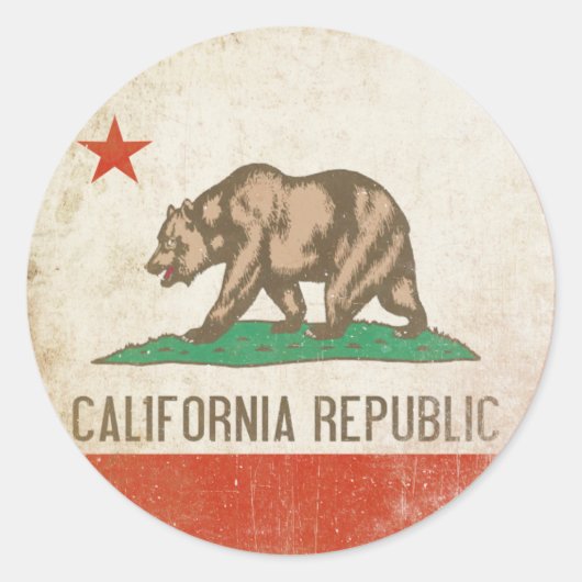 Sticker met noodlijdende Californische vlag (Voorkant)