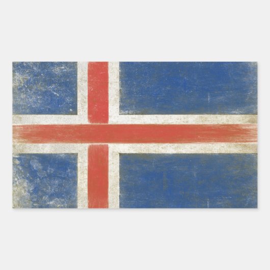 Sticker met noodvlag uit IJsland (Voorkant)