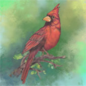 Sticker met noordelijke rode kardinale vogel (Voorkant)