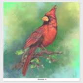 Sticker met noordelijke rode kardinale vogel (Vel)