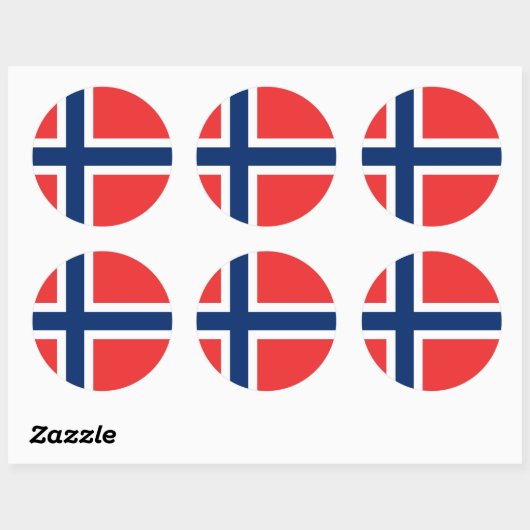 Sticker met Noorse vlag (Vel)