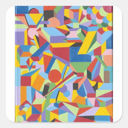 Sticker met Origineel Fine Art Schilderontwerp (Voorkant)