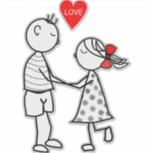 Sticker met paar liefde tekst -  (Voorkant)