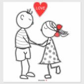 Sticker met paar liefde tekst -  (Vel)