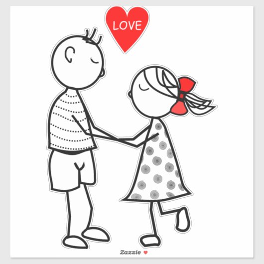 Sticker met paar liefde tekst - (Vel)