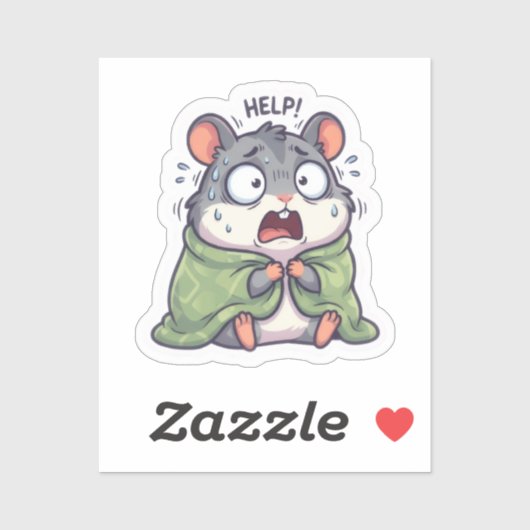Sticker met Paniekerige Hamster (Vel)