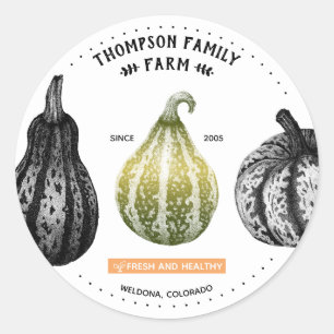 Sticker met pompoenen stippelende illustratie