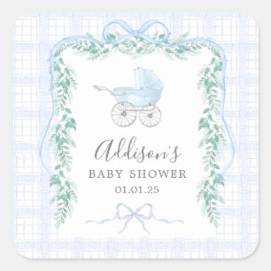 Sticker met preppy zuidelijke babywagen