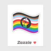 Sticker met progressie Pride-vlag voor kleurlingen (Vel)