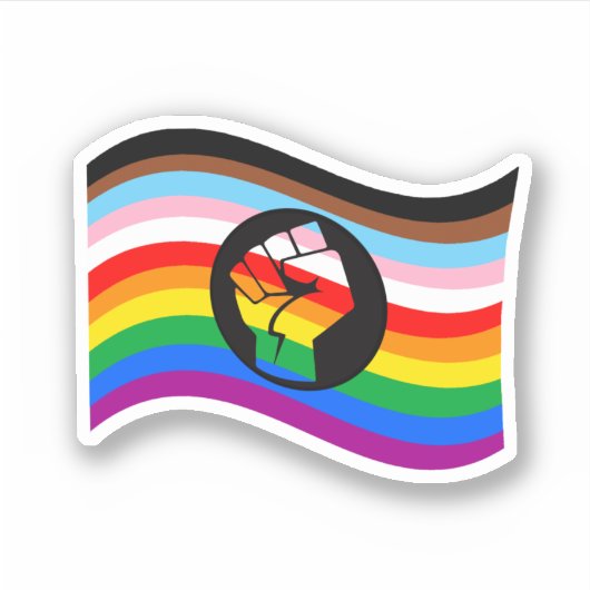 Sticker met progressie Pride-vlag voor kleurlingen (Voorkant)