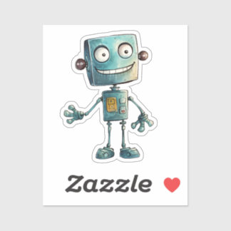 Sticker met rare robot ontwerp #3
