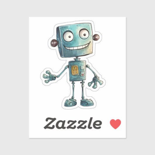 Sticker met rare robot ontwerp #3 (Vel)
