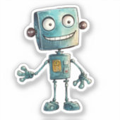 Sticker met rare robot ontwerp #3 (Voorkant)
