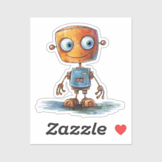Sticker met rare robot ontwerp #4