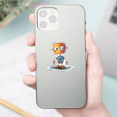 Sticker met rare robot ontwerp #4 (Telefoon)