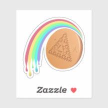 Sticker met regenboog Dalgona-snoep