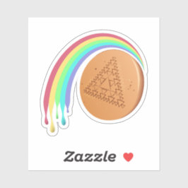 Sticker met regenboog Dalgona-snoep