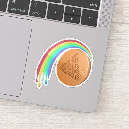 Sticker met regenboog Dalgona-snoep