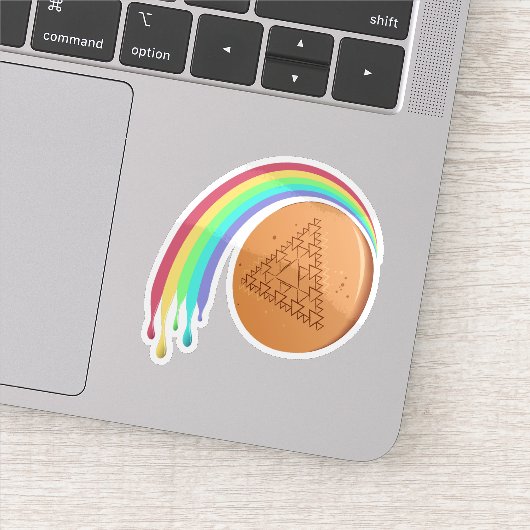 Sticker met regenboog Dalgona-snoep (Detail)