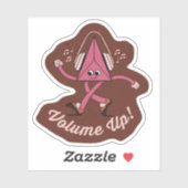 Sticker met retro karakter voor volume omhoog (Vel)
