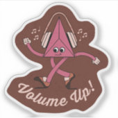Sticker met retro karakter voor volume omhoog (Voorkant)
