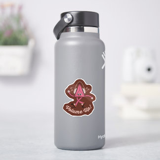 Sticker met retro karakter voor volume omhoog