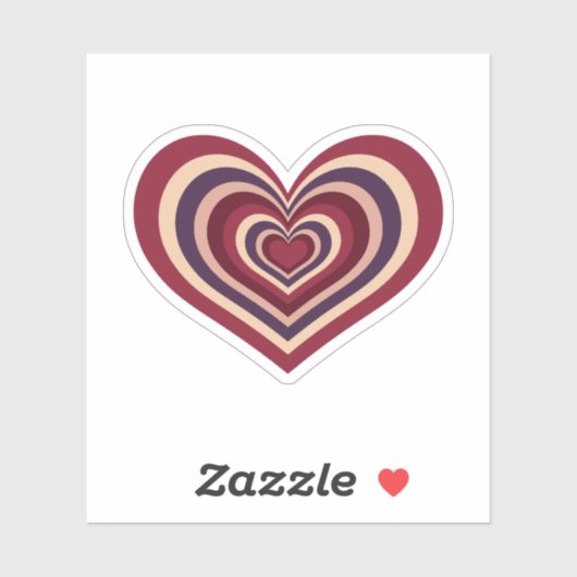 Sticker met retro rood hart (Vel)