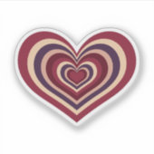 Sticker met retro rood hart (Voorkant)
