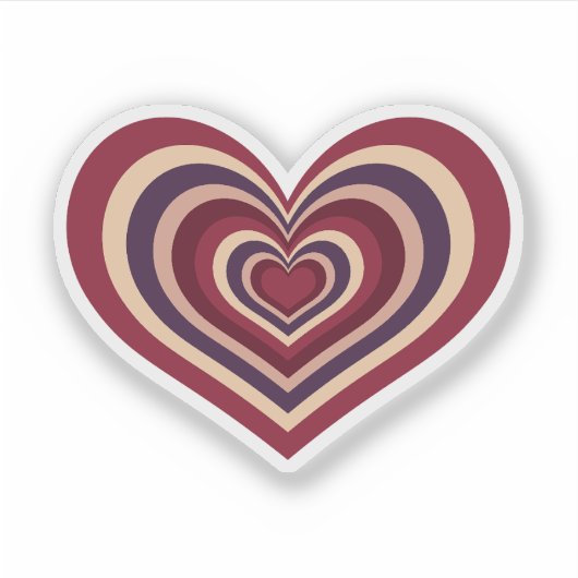 Sticker met retro rood hart (Voorkant)