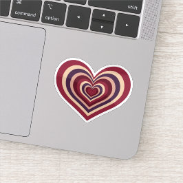 Sticker met retro rood hart