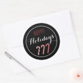 Sticker met rode en witte snoepjes Happy Holiday (Envelop)