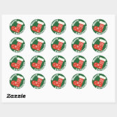 Sticker met rode kerststaart (Vel)