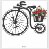 Sticker met Romantische fiets (Vel)