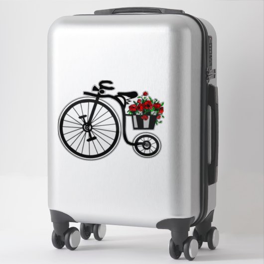 Sticker met Romantische fiets (Koffer)