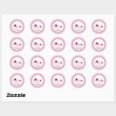 Sticker met ronde roze dot olifant (Vel)